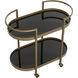 Bartlett Black / Antique Brass Bar Cart